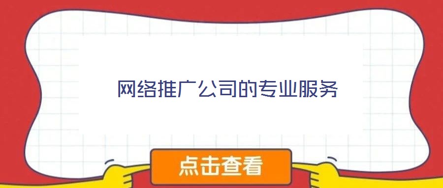 網絡推廣公司的專業服務